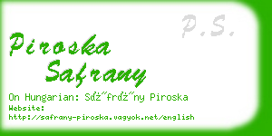 piroska safrany business card